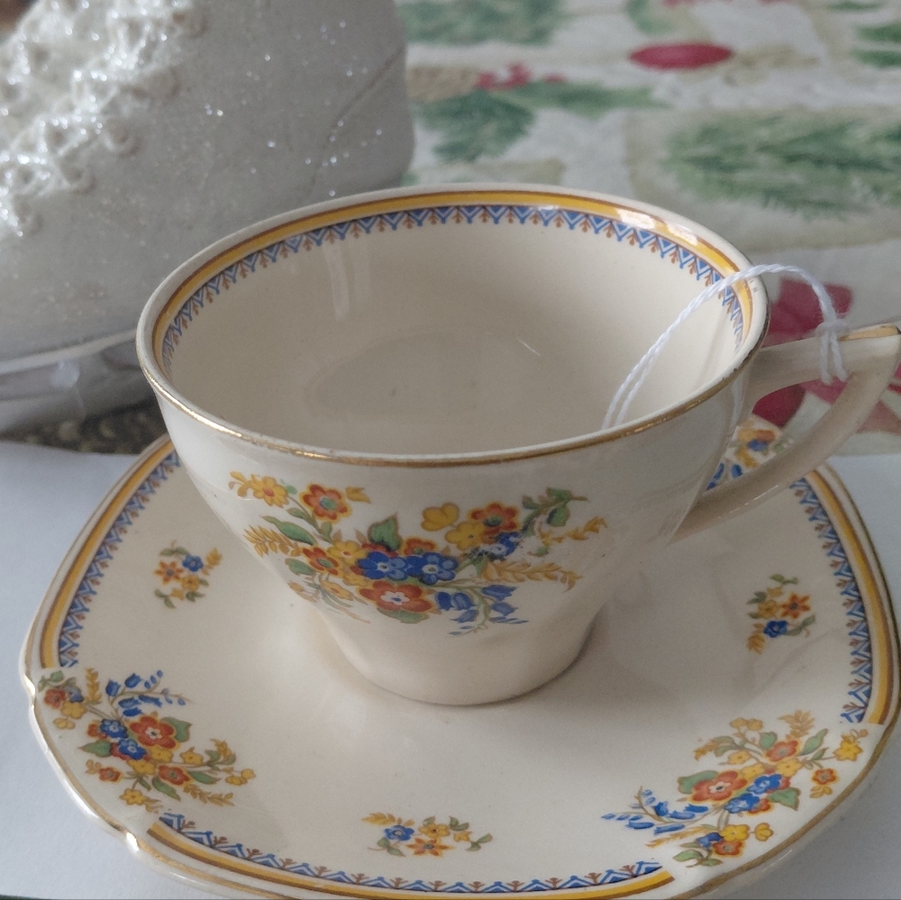 Royal Cameronian Floral Cream Tea Cup and Saucer Set